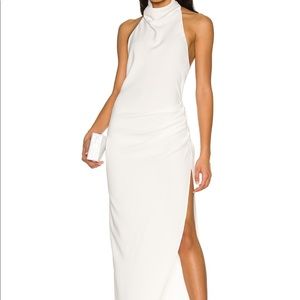 X REVOLVE Samba Gown by Amanda Uprichard. Ivory. Size L. 100% Silk.
